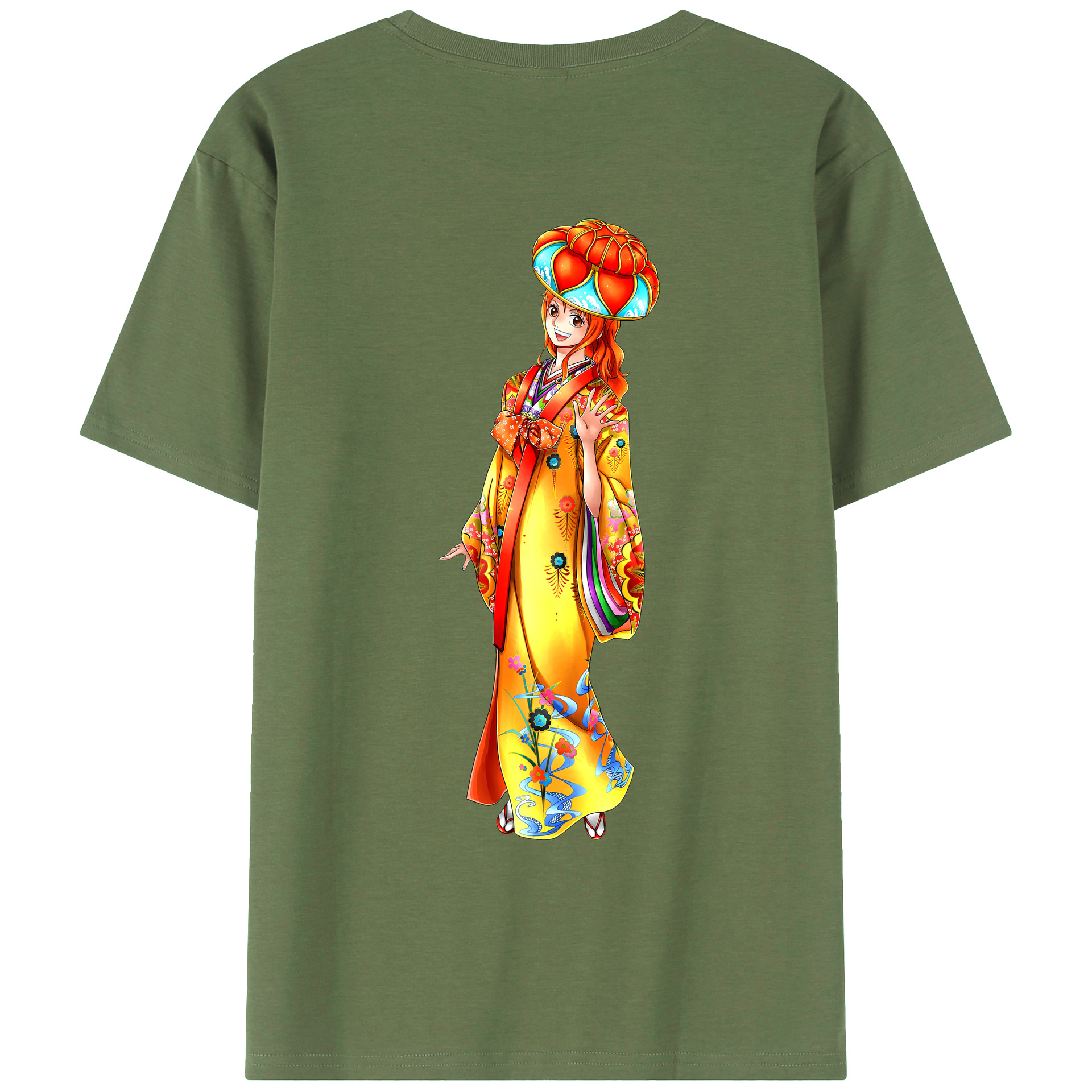 （画像用） ワンピース ナミ ONE PIECE Nami 綿100％ メンズ半袖Tシャツ（バックプリント） 通気性
